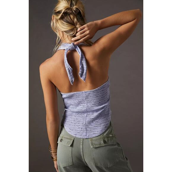 Pilco Anthropologie Ribbed Henley Halter Top - Picture 2 of 10